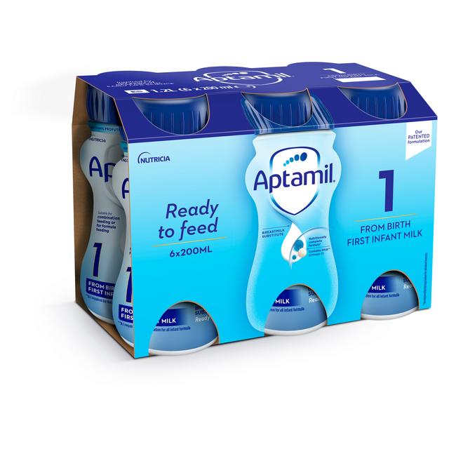 Aptamil 1 First Baby Milk Formula Liquid from Birth Multipack 6x200ml