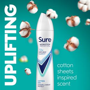 Sure Women 250ml Cotton Dry 72h Nonstop Protection Antiperspirant Deodorant - gallery image 3