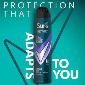 Sure Men 250ml Active Dry 72h Nonstop Protection Antiperspirant Deodorant - gallery image 2
