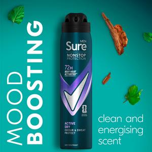 Sure Men 250ml Active Dry 72h Nonstop Protection Antiperspirant Deodorant - gallery image 3