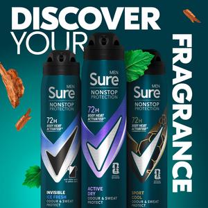 Sure Men 250ml Active Dry 72h Nonstop Protection Antiperspirant Deodorant - gallery image 5