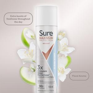 Sure Maximum Protection Clean Scent Anti Perspirant Aerosol 150ml - gallery image 3