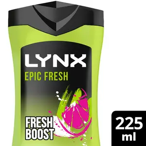 Lynx Epic Fresh Shower Gel Body Wash for Men 225ml