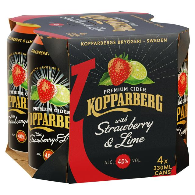 Kopparberg Premium Cider with Strawberry & Lime Can4x330ml - gallery image 1