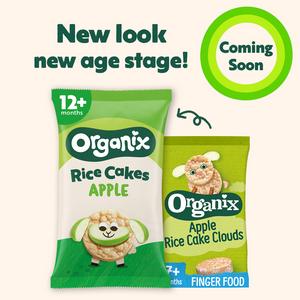 Organix 4 x 18g 12 Months+ Apple Rice Cake Organic Multipack Toddler Snacks - gallery image 2