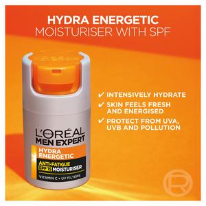 L'Oreal Men Expert Anti Fatigue Hydra Energetic Mens Moisturiser with SPF 15 & Vitamin C 50ml - gallery image 3