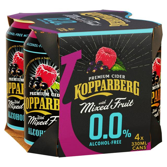 Kopparberg 0.0% Alcohol Free Premium Cider with Mixed Fruit 4 x 330ml - gallery image 1