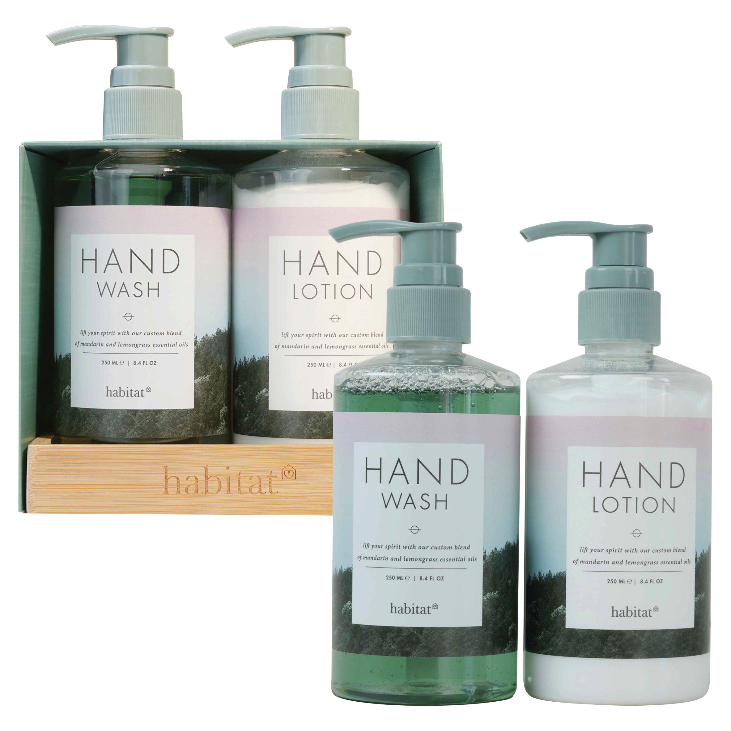 Hand Wash and Hand Lotion Duo with Mandarin, Lemongrass, Shea Butter and Aloe Vera, 250ml Each