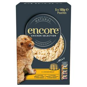 Encore Chicken Selection in Jelly Dog Food 5x100g - video