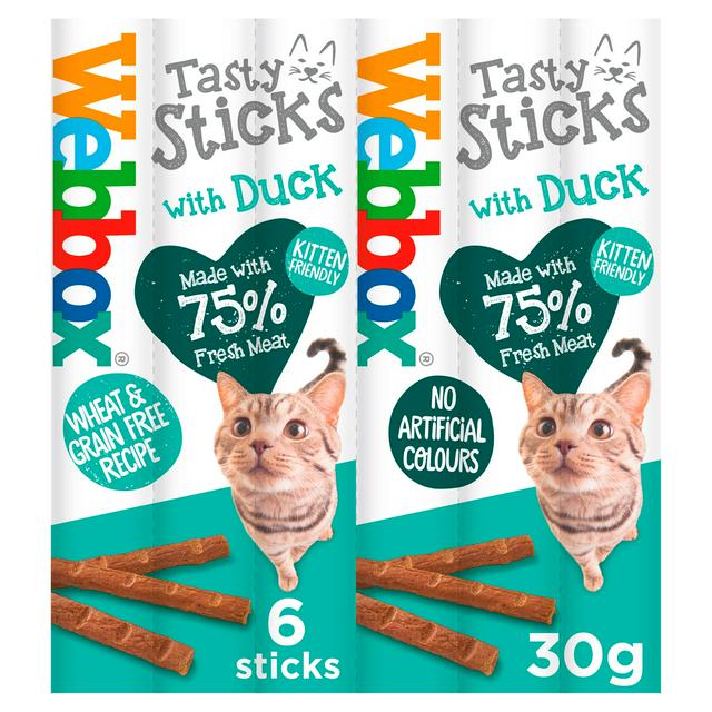 Webbox Tasty Sticks Duck Cat Treats x6 30g Sainsbury s