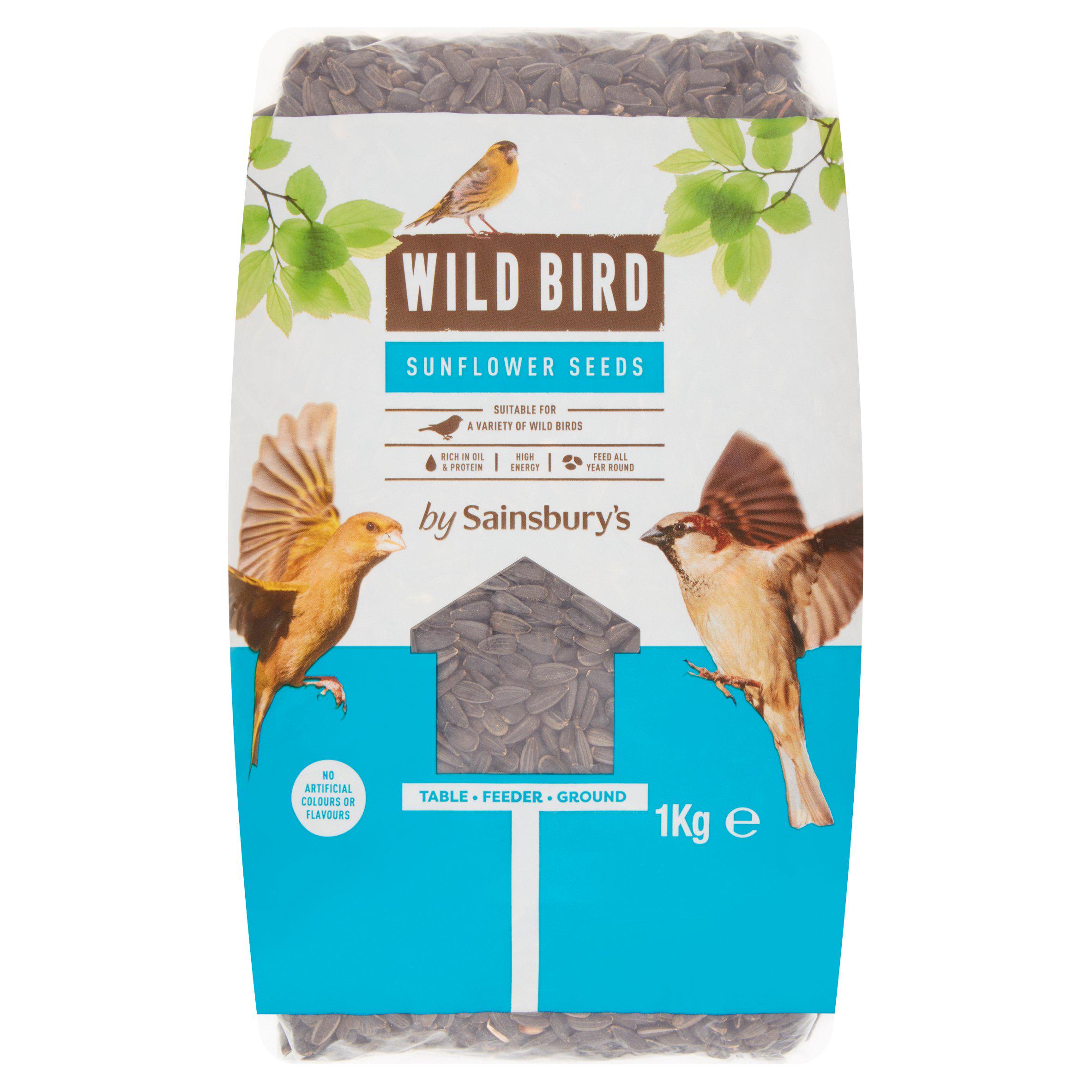 Sainsbury's Wild Bird Sunflower Seeds High Energy Food 1kg