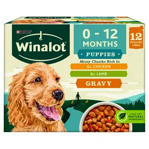 Winalot Meaty Chunks Puppy Mixed in Gravy Wet Dog Food 12x100g