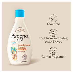 Aveeno Kids Bubble Bath & Wash with Soothing Oat Extract 250ml - gallery image 6