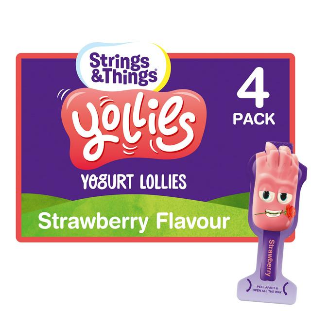 Strings & Things Yollies Yogurt Lollies Strawberry Flavour 4x25g - gallery image 1