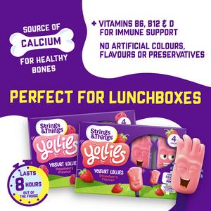 Strings & Things Yollies Yogurt Lollies Strawberry Flavour 4x25g - gallery image 2