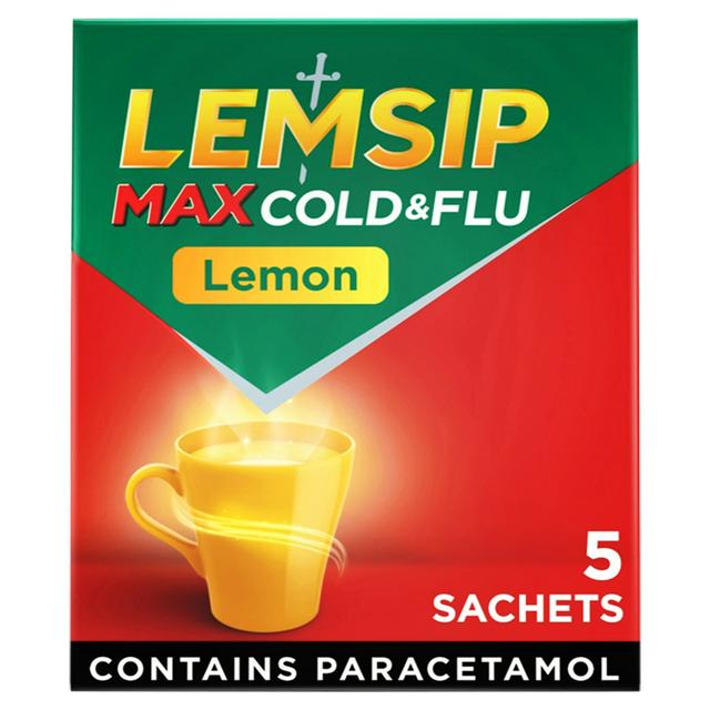 Lemsip Max Cold & Flu Lemon Sachets 5 Sachets (Pfs)