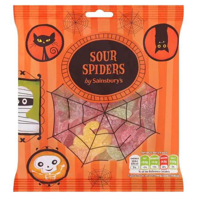 Sainsbury's 130g Sour Spiders Sweets - gallery image 1