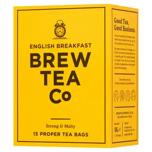 Brew Tea Co English Breakfast Tea Bags x15 56g