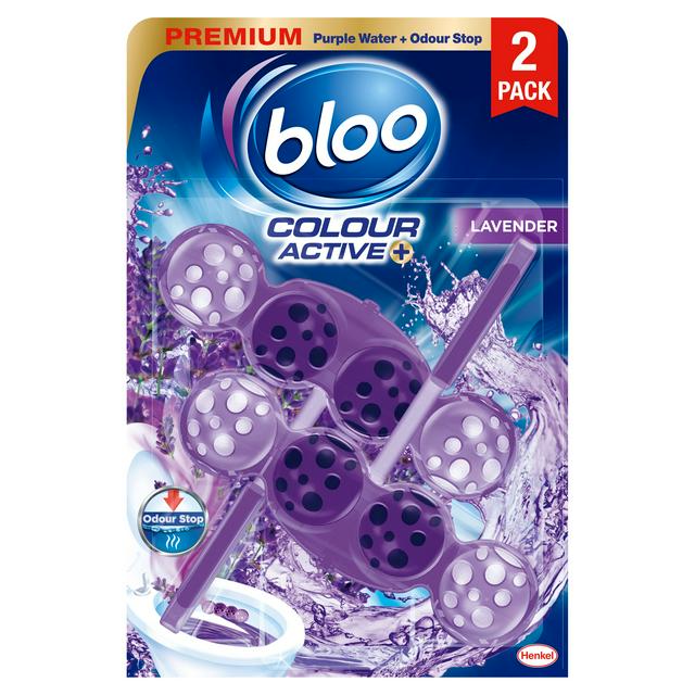 Bloo Colour Active+ Lavender Toilet Rim Block 2x50g