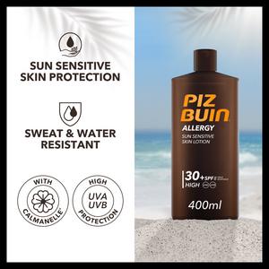 Piz Buin 400ml Allergy Sensitive Skin SPF 30 Sun Cream Moisturiser - gallery image 2