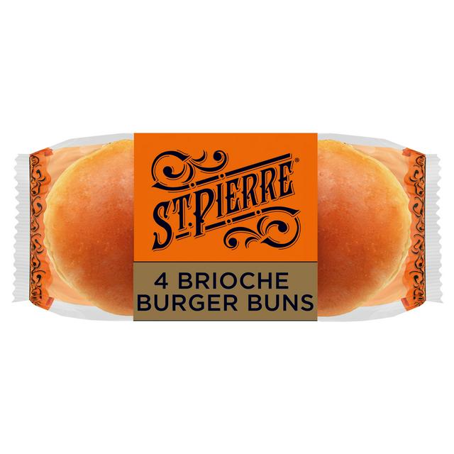 St Pierre 4 x Pre-Sliced Brioche Burger Buns - gallery image 1