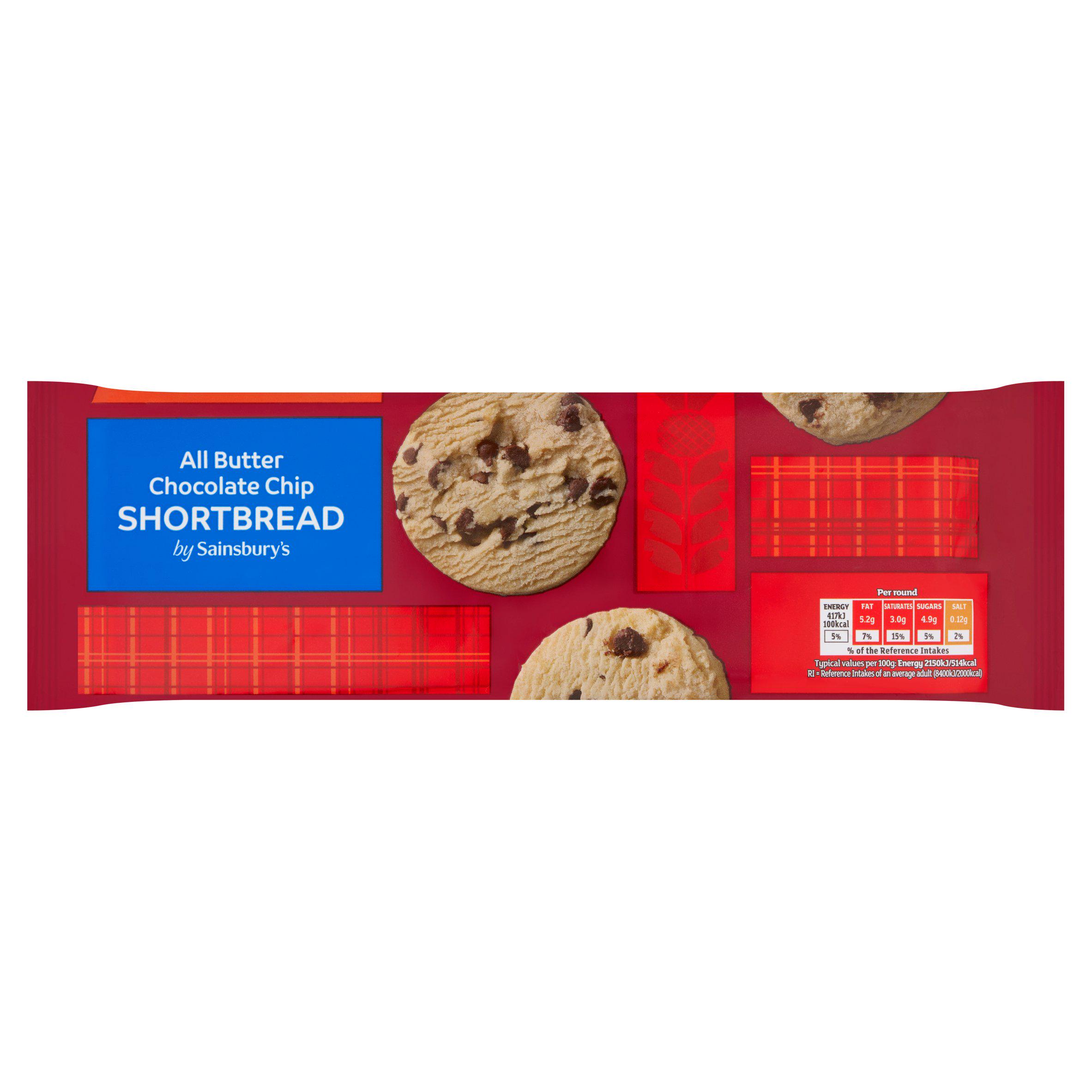 Sainsbury's All Butter Chocolate Chip Shortbread Rounds 175g