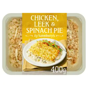 Sainsbury's Chicken Leek & Spinach Pie 400g