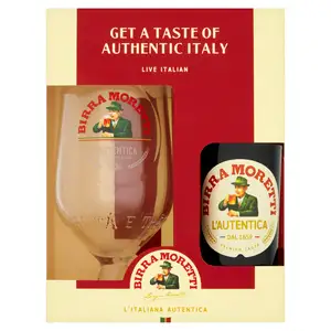 Birra Moretti Premium Lager & Pint Glass