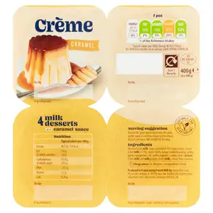 Crème Caramel Milk Desserts with Caramel Sauce 4x100g