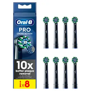 Oral-B Cross Action Electric Toothbrush Refills Black x8