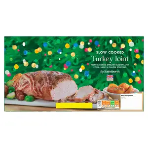 Sainsbury's Slow Cooked Bacon Topped British Turkey Stuffed Joint 1.34kg