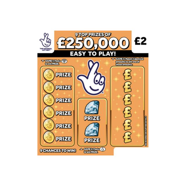 National Lottery £2 £250,000 £250,000 Orange Scratchcard Game | Sainsbury's