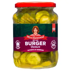 Mrs Elswood Burger Gherkins Pickled 670g