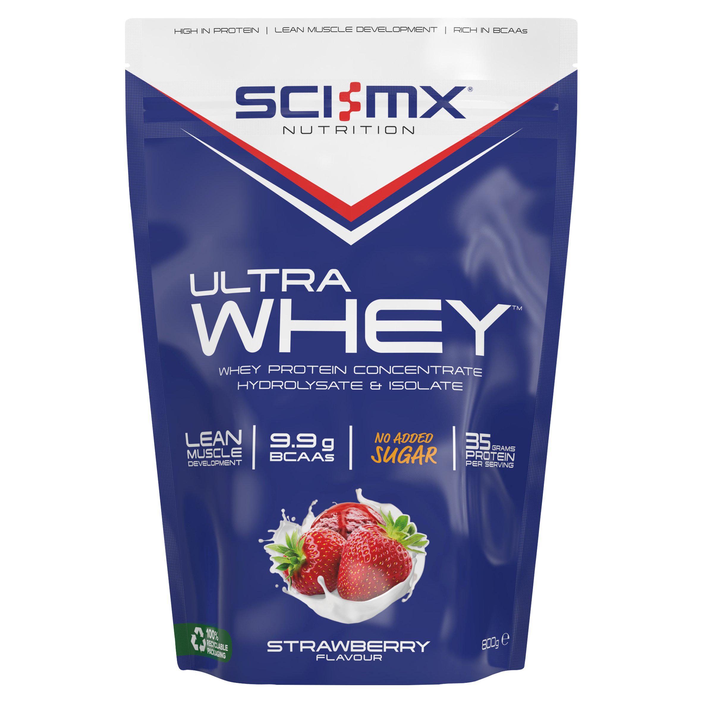 Sci-MX Nutrition Ultra Whey Strawberry Protein Powder 800g