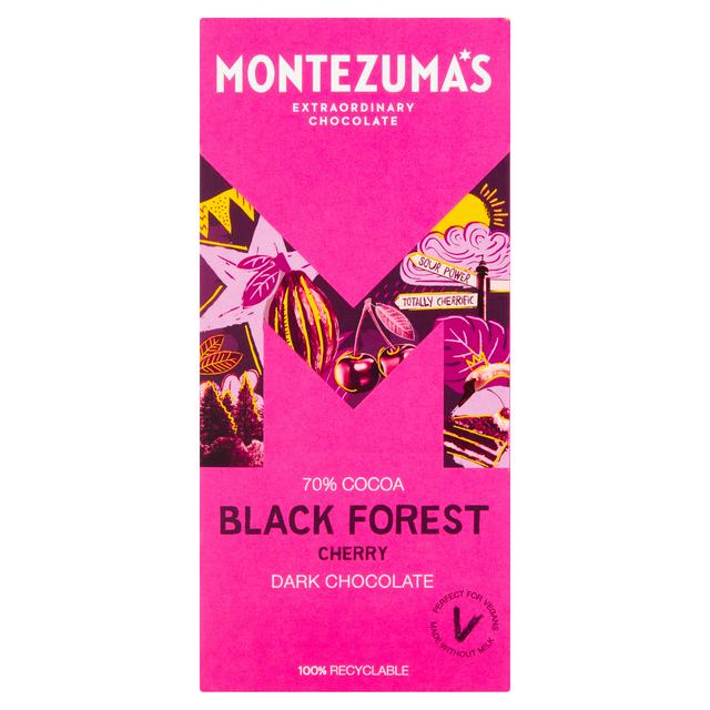 Montezuma's 70% Cocoa Black Forest Cherry Dark Chocolate 90g - gallery image 1