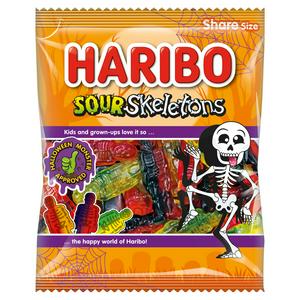 Haribo 160g Sour Skeletons Fruit Flavour Jelly Sweets