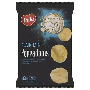 Laila Plain Mini Poppadoms 75g