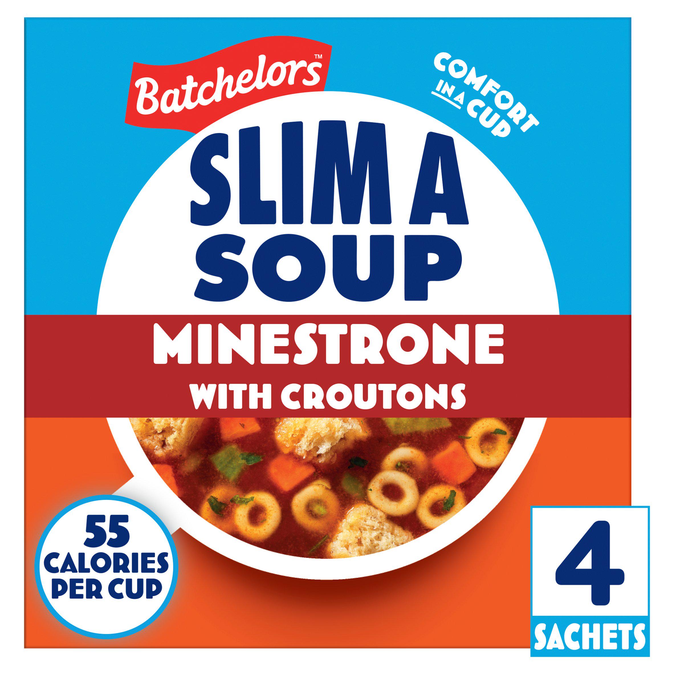 Batchelors Slim a Soup Minestrone with Croutons Instant Soup x4 61g