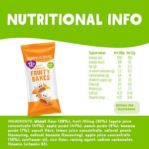 Kiddylicious Peach & Banana Fruity Bakes Baby Snacks 6x22g - gallery image 3