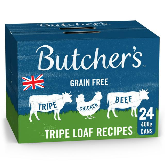 Butcher's Tripe Loaf Recipes Wet Dog Food Tins 24 x 400g - gallery image 1
