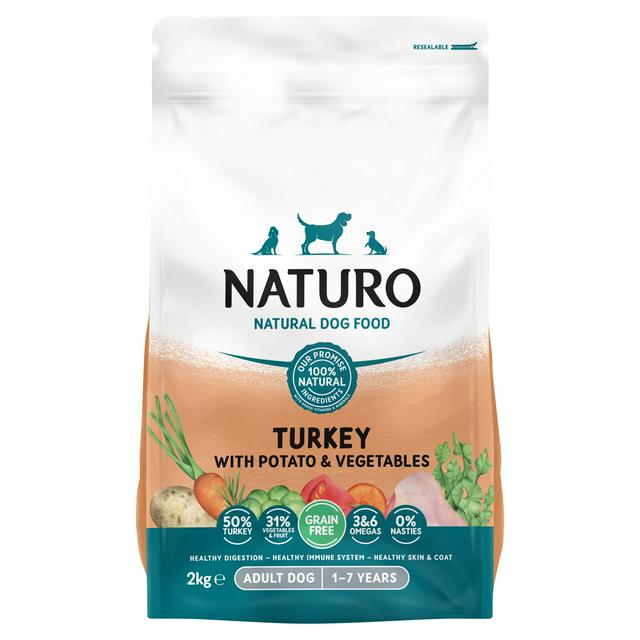Naturo Natural Adult Dog Food Turkey with Potato & Vegetables 1-7 Years 2kg - gallery image 1