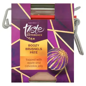 Sainsbury's Boozy Brussels Pâté Topped with an Apple & Calvados Jelly, Taste the Difference 125g