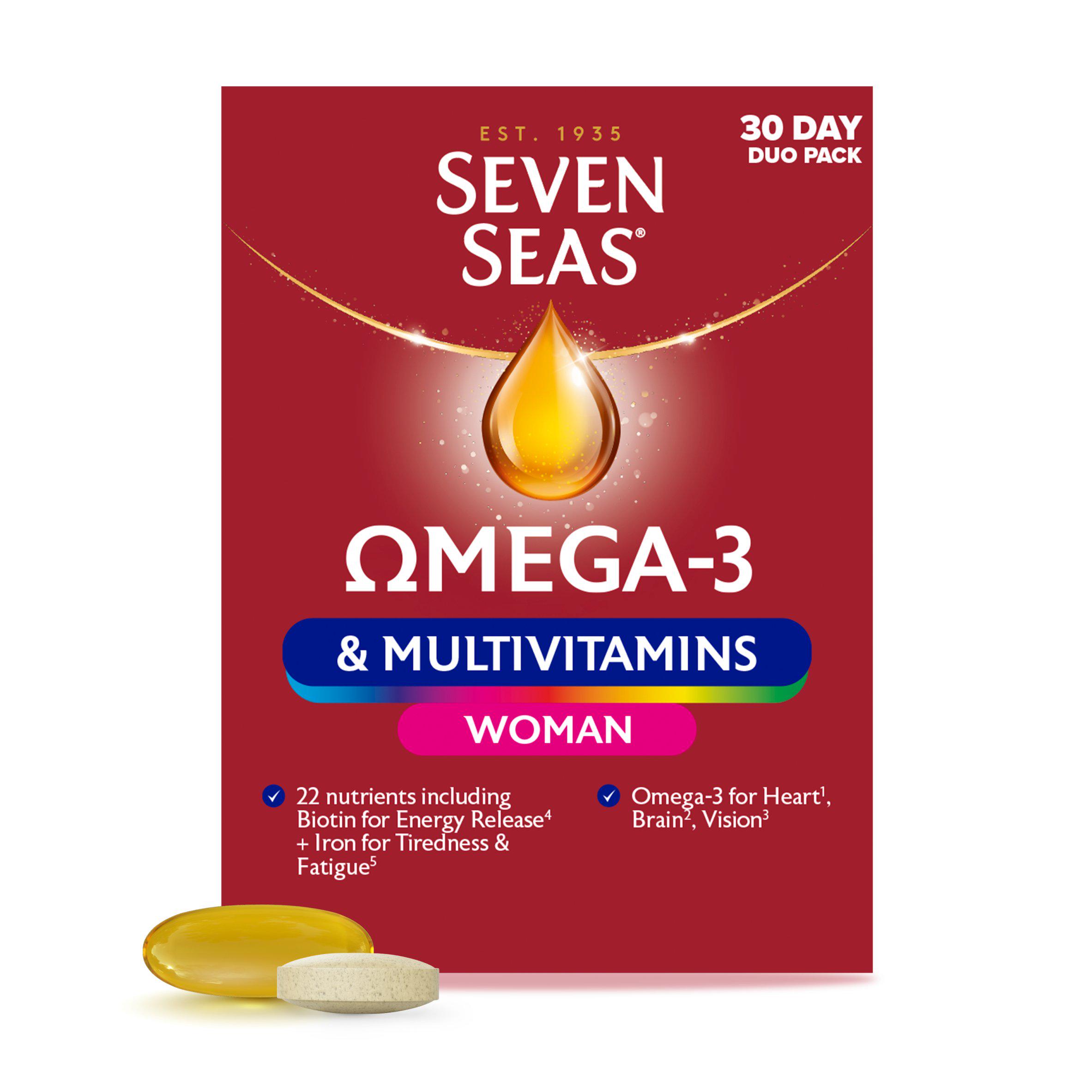 Seven Seas Omega 3 and Multivitamins Woman Duo Pack 60 Count