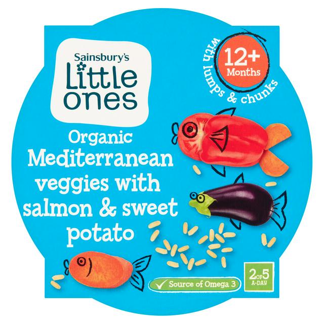 Sainsburys Little Ones Organic Mediterranean Veggies with Salmon & Sweet Potato 12+ Months 200g