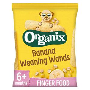 Organix Banana Weaning Wands Organic Baby Puffs 6 months+ 25g