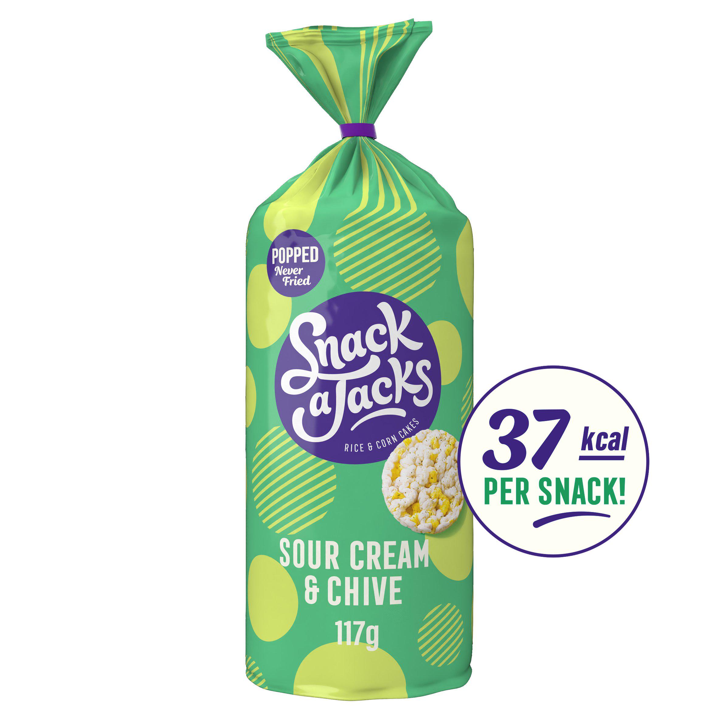 Snack A Jacks Sour Cream Chive Sharing Rice Cakes 117g