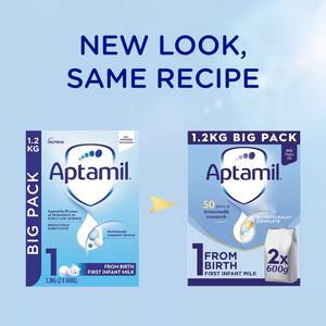 Aptamil 1 First Infant Baby Milk Formula Powder From Birth Big Pack 1.2kg - gallery image 3