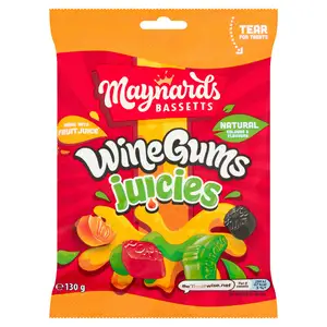 Maynards Bassetts Wine Gums Juicies Sweets Bag 130g