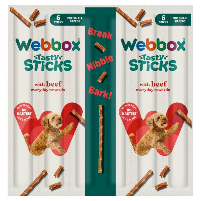 Webbox 6 x 5g Tasty Sticks with Beef Dog Treats - gallery image 1