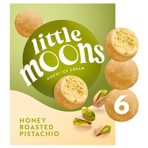 Little Moons Honey Roasted Pistachio Soft Mochi & Gelato Ice Cream 6x32g - gallery image 2